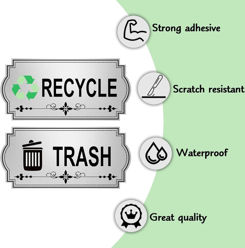 Hepertise Recycle Stickers for Trash Bins - Enhance Your Recycling Bin with Trash Can Stickers for Kitchen 2 Set - Image 3